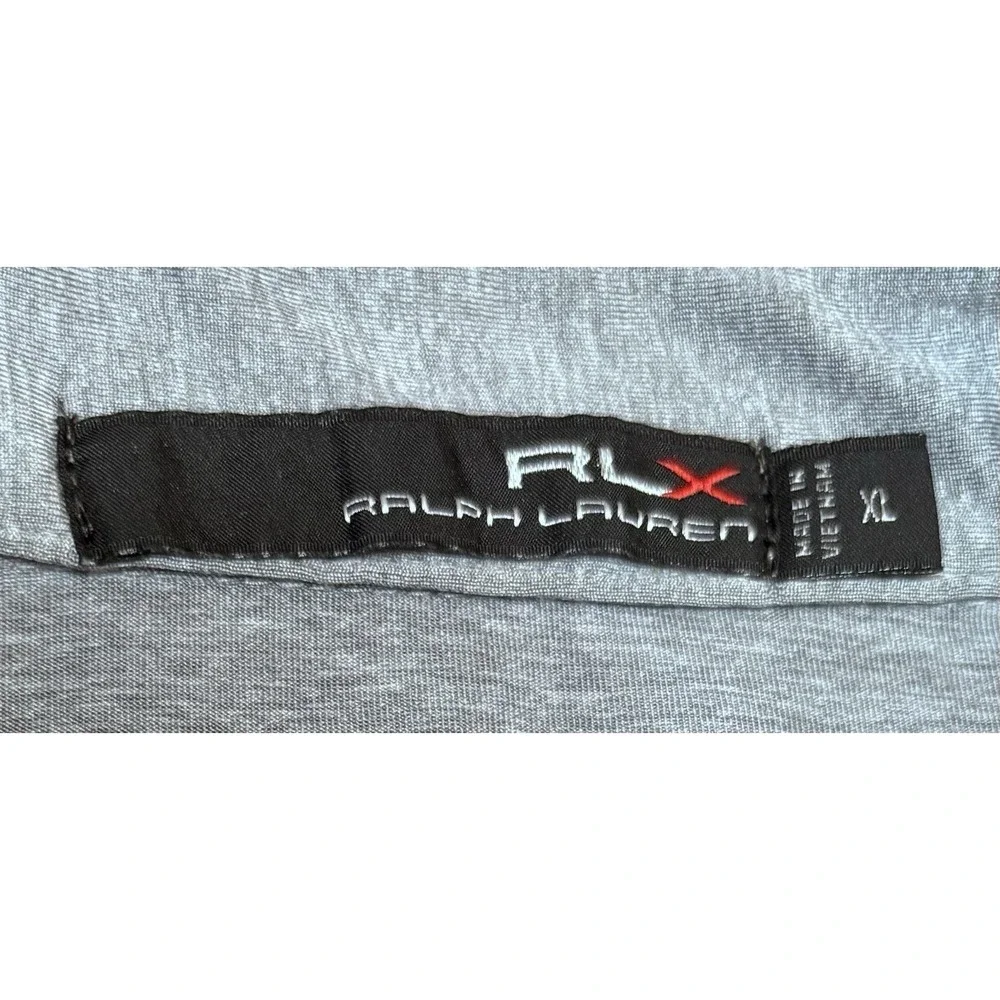 RLX Polo Ralph Lauren Mens Size XL Gray Blue Polo Shirt Wicking Golf Performance